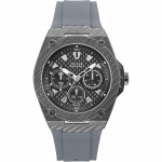 GUESS Legacy Hall Roostevabast terasest korpus, Silikoon/Kummist rihm Meeste kvarts W1048G1 hall