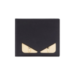Fendi Metallik Monster Silmad L&uuml;hike Kahekordse Voldi Rahakott Meeste Rahakott Must 7M0169-SQP-F0KUR Basic Set (Bag+Dust Bag)