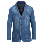 Blazers Trekking Jaket Denim meeste mantel Meeste mantlid M helesinine v&auml;rv
