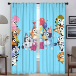 Bluey kardinad Lastekamber Magamistuba Rulood Akna kardinad Vaheseinad Halloweeni kaunistus Elutuba K&ouml;&ouml;k Valmistatud pol&uuml;estrist Dekoratsioon W100*H130(CM)-Hooks&2PCS white