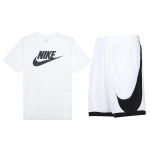 Nike Jooksmine Treening Fitness Sporditopp ja Vabaaja L&uuml;hikesed P&uuml;ksid Komplekt Meestele Aktiivriided Valge AR5005-101+DH6764-100 L