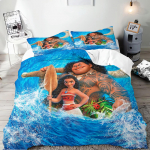Moana Printsess Anime Kodu Magamistuba Tekk P&otilde;hjamaade pol&uuml;estermaterjal, sobib lastele ja t&auml;iskasvanutele, 2/3-osaline komplekt 135x200cm