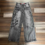 RogueWave Ameerika Harajuku Vintage Prindiga Teksad Y2K Naiste Pestud Hall Sirge L&otilde;ikega P&uuml;ksid Street Gooti Lahtised Unisex P&uuml;ksid Mood S