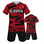 Albaania Jalgpallis&auml;rk Jalgpallikomplekt Jalgpallimeeskonna S&auml;rgid L&uuml;hikesed P&uuml;ksid F&auml;nnide Kingitused XS