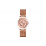 Swatch Classic Series Kvartsliikumisega 30M Veekindel Kell 34mm &Scaron;ampanjav&auml;rvi sihver Bioloogilisest materjalist korpus Roostevabast terasest rihm SS08K104M Champagne Watch Dial