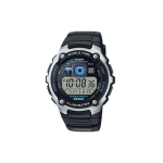 Casio Youth Series G-Shock V&auml;lisspordi LCD-ekraan Veekindel P&otilde;rutuskindel Kvartsmehhanism Vaikrihmaga K&auml;ekell Meeste k&auml;ekellad Hall AE-2000W-1A Regular Watch Box,Silver Black Watch Case