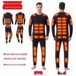 Talvine piirkond 42 soojendusega aluspesukomplekt: Meeste ja naiste termop&uuml;ksid suuremad suurused 6XL (107.5-120 kg) black