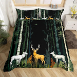 Hirv P&otilde;der Tekikott King Queen Taluhirv Metsa Tekikoti Kate P&otilde;hjakaru Eluslooma Loomade Voodipesu Komplekt Telkimine Jahindus Tekikate 135x200cm