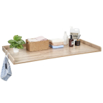 Pesumasina-kuivati t&ouml;&ouml;pind, 137 x 69,9 cm Puidust pesumasina ja kuivati pealne serva ja 2 konksuga, Veekindel pesumasina pealne pesukapi jaoks