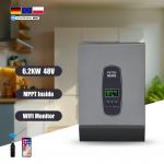 EL USA Laos 11KW 6.2KW H&uuml;briidinverter P&auml;ikeses&uuml;steem 48V 120A MPPT 220V Puhta Siinuslaine Inverter Koduse EnergiaSalvestusega Hybrid Solar System 6.2kw String Inverter