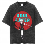Jaapani Anime Soul Eater Tr&uuml;kitud T-s&auml;rk Meeste Vabaaja Manga Graafilised T-s&auml;rgid Pesitud Puuvillane T-s&auml;rk Harajuku Street Vintage T-s&auml;rk S