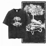 YB FISHING THEME Tr&uuml;kitud Puuvillane Happega Pestaud Eksklusiivne Graafiline Unisex T-s&auml;rk Lahe Streetwear Meeste T-s&auml;rgid Suur Suurus T-s&auml;rk meestele S