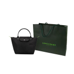 LONGCHAMP Le Pliage Green Taaskasutatud L&otilde;uend Pelmeenikoti K&auml;ekott V&auml;ike Naiste Must Gift Bag Set (Basic Set + Original Handbag) must