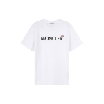 Moncler Puuvillane Logo Graafiline &Uuml;mmarguse Kaelusega L&uuml;hikeste Varrukatega T-s&auml;rk Meeste Topid Valge I10918C000648390T001 L white
