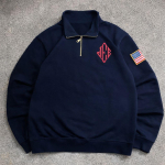 Unisex seisev krae pikkade varrukatega pullover tavaline l&otilde;ige vabaaja dressipluus S tumesinine v&auml;rv