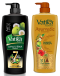 DABUR Vatika Ayurveda &scaron;ampoon, 640 ml : Dus Poshani j&otilde;ud 10 juukseprobleemi jaoks & Dabur Vatika Pikk ja Must &scaron;ampoon, Amla ja headusega black
