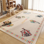 Laste multikakujuliste loomadega elutoa vaip, sobib magamistuppa, elutuppa, libisemiskindel vaip, multikakujuline p&otilde;randamatt, laste vaip 120x160cm