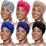 6 tk Aafrika peakate peapaelad naistele Turbanid Juukser&auml;tikud Eelt&ouml;&ouml;deldud mustriga M&uuml;ts Turban S&otilde;lm M&uuml;tsikate white
