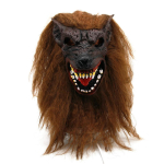 Halloweeni libahundi mask Cosplay Maskeraadi rekvisiidid Hundi pea mask - Hirmutav looma lateksmask CH-F060 B black