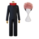 Halloween Holoun Jujutsu Jjk Manga Anime Itadori Yuji Cosplay Kost&uuml;&uuml;m Pruudi Jakk P&uuml;ksid &Uuml;htne Roosa V&otilde;rk S&uuml;nteetiline S beež