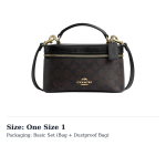 COACH Kunstnahast Ja Lehma Nahast K&auml;ekott V&auml;ike Naiste Pruun Ja Must CEO23-IMXAQ One Size 1 black