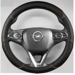 K&auml;sitsi &otilde;mmeldud must nahast auto roolikatte kate Opel Astra Corsa Crossland X ignia Karl Zafira Grandland X 2014- jaoks pruun