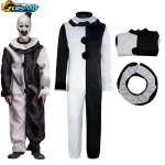 Kloun Arti Cosplay Film Terrifier 2 Kloun Arti Cosplay Kost&uuml;&uuml;m Kombinesoon Mask Halloweeni Kost&uuml;&uuml;mid Mask Meestele Naistele as the picture-M gray