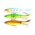 HENGJIA 2-sektsioonilised mitme liigendiga Minnow landid j&otilde;ej&auml;rve plastikust haugip&uuml;&uuml;gis&ouml;&ouml;daks 3tk 3pc sent as picture