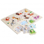 Modish Peg Puzzle Baby Cartoon Animals Hariv varajases &otilde;ppes m&auml;nguasi