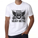 Meeste vintage tees&auml;rk Graafiline T-s&auml;rk Feel The Heavy Metal White XS valge