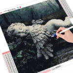 Teemant Ingli tiibade maalimine Mosaiik DIY Teemanttikandid T&auml;iskandiline puur ingel ristpiste 20*20 cm