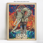 Ristpistes kividega 5D teemantmaaling, elevant, isetegemine, t&auml;is&uuml;mmargune teemanttikandid 20X30CM