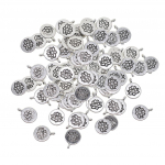 90x Tiibeti h&otilde;bedast lootose joogav&otilde;lusid isetegemise ripats kaelakee ehete valmistamiseks as described h&otilde;be