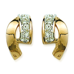 Les Tr&eacute;sors De Lily [B8490] - Cr&eacute;oles plaqu&eacute; or 'Harmonie' Blanc dor&eacute; - 7x13 mm kuld