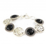 Les Tr&eacute;sors De Lily [F9269] - Bracelet Cr&eacute;ateur 'Cun&eacute;gonde' noir argent&eacute; must