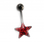 Les Tr&eacute;sors De Lily [J4124] - Body Piercing 'Etoile' rouge punane