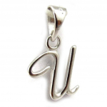 Les Tr&eacute;sors De Lily [K3649] - Pendentif Argent 'Lettre U' h&otilde;be
