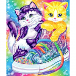 5D isetehtud teemantmaal Multifilm Kassid Ristpistes Maastiku Teemanttikandid Kodune k&auml;sit&ouml;&ouml; 20X30CM