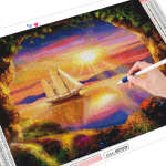 T&auml;isruudukujuline Rhinestone Sea DIY Teemantmaal Maastiku Teemanttikandid 20X30CM