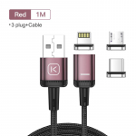 KUULAA magnetiline laadimiskaabel Kiirlaadimine USB-t&uuml;&uuml;pi C-kaabel Magnet mikro-USB-andmelaadimiskaabel telefonikaabel iPhone'i USB-juhtme jaoks 3+plug 1M