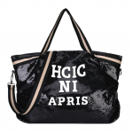 Letters Sequin Crossbody ostukotid Naiste suur &otilde;lakott must
