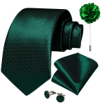 Roheline kaelalipsukomplekt meestele Lilledega rev&auml;&auml;ritipp &Uuml;hev&auml;rvilised siidist lipsud K&auml;ep&auml;rased mansetin&ouml;&ouml;bid peole Dibangu N-7366