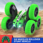 K&otilde;ige populaarsem aku Laste m&auml;nguauto puldiga Laste elektriauto 6 rattaga 2.4G Kuuerattaline &uuml;mberp&ouml;&ouml;ramine roheline