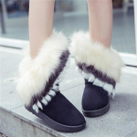 Talvise imitatsiooniga rebase karusnahast j&auml;nese karusnahast lumesaapad Naiste Martini saapad pluss samet Martini saapad 40 must