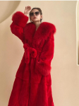 2021. aasta talvine naiste moekas mantel 9 v&auml;rvi suures suuruses mantel Luksuslik jope kasukas Naiste soe mantel M punane