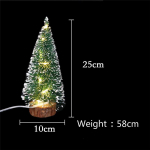LED-valgusti mini kunstliku j&otilde;ulupuu kaunistuste festivali lauaplaat Miniatuurne Snow Frost j&otilde;ulupuu kaunistus 25 cm