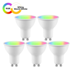 AIMENGTE GU10 v&auml;rvimuutev nutikas WIFI LED-pirni muusika s&uuml;nkroonimise rakenduse juhtvalgusti 5W RGB Bulb x 5PCS
