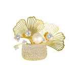 Blucome k&otilde;rgekvaliteedilise h&otilde;lmikpuu lehtedest lilledega korvpross, mikroinkrusteeritud tsirkoonist vasega kaetud pross naisele, mehele, &uuml;likonnale, hidžaabist n&otilde;elad kuld