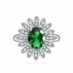 BELLA BOX avatavad muudetava suurusega s&otilde;rmused naistele, tsirkoonist kihluspeole, peened ehted Adjustable Opening roheline