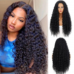 MISSQUEEN mustad naiste s&uuml;nteetilised parukad Aafrika perverssed lokkis parukad, pikad s&uuml;gavlainelised parukad 28-tollised k&otilde;rge temperatuuriga Cosplay parukad 28inches